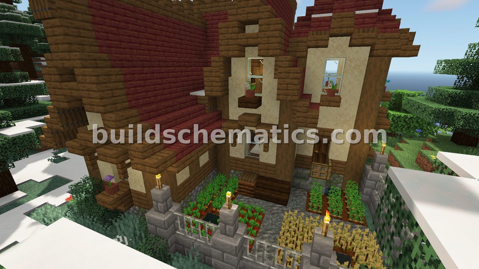 Medieval Rustic Survival Home with Interior — view 2