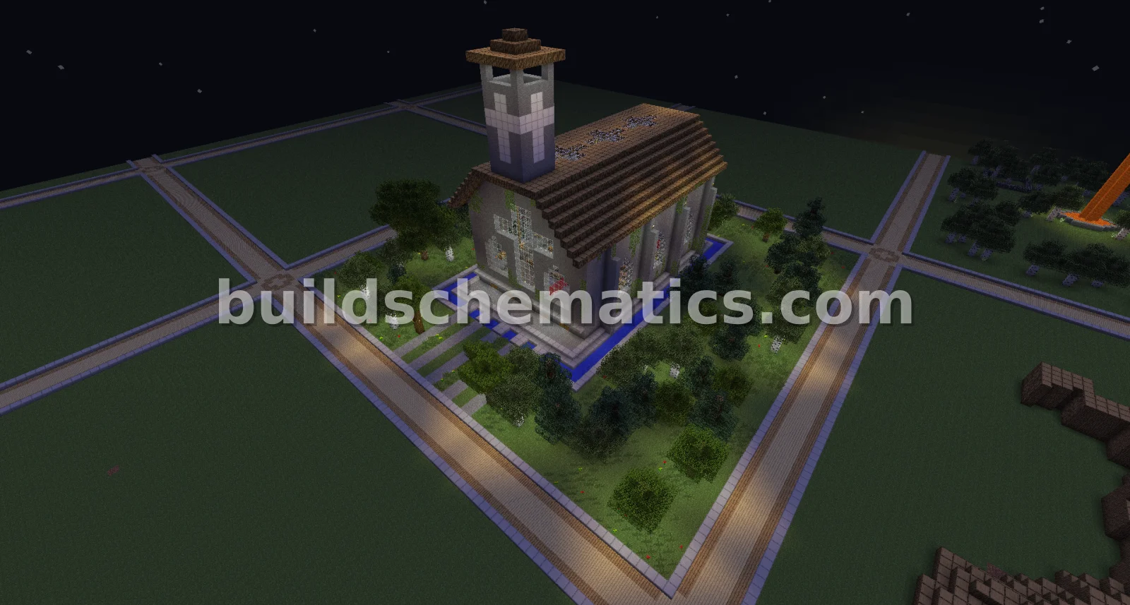 Small Medieval Church with Moat — view 2