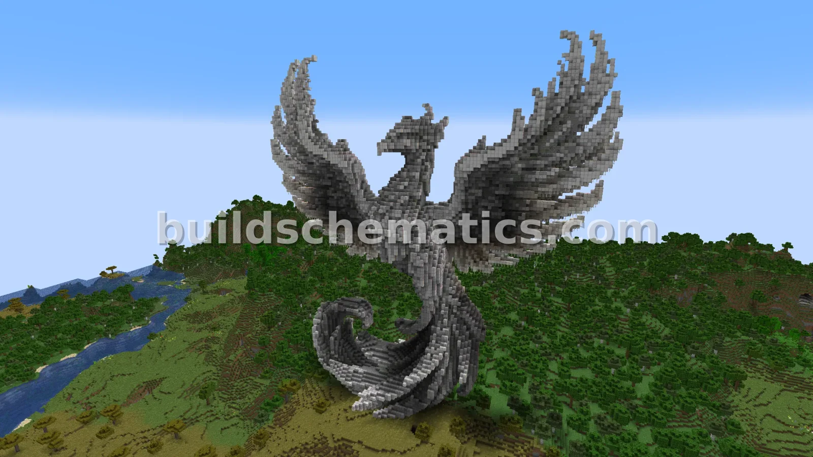 Majestic Phoenix Statue Minecraft Build — view 5