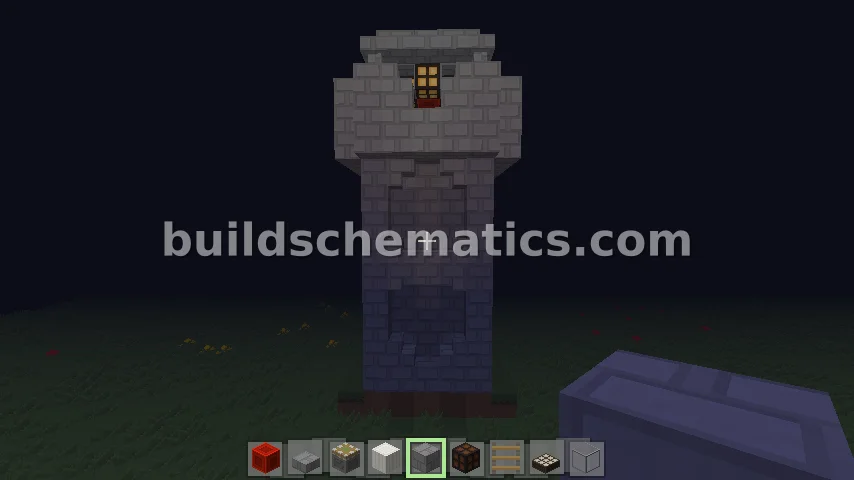 Stone Tower with Automatic Lighting