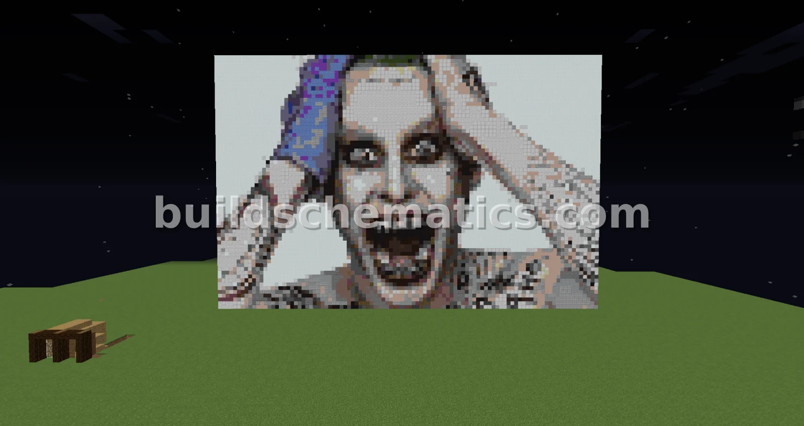 Joker Pixel Art Portrait