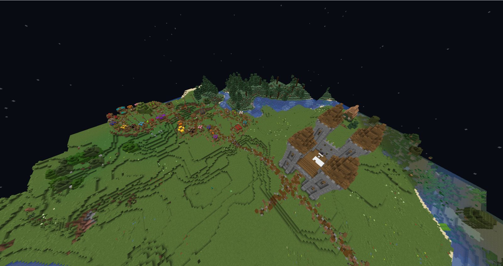 Medieval Castle and Marketplace Structure