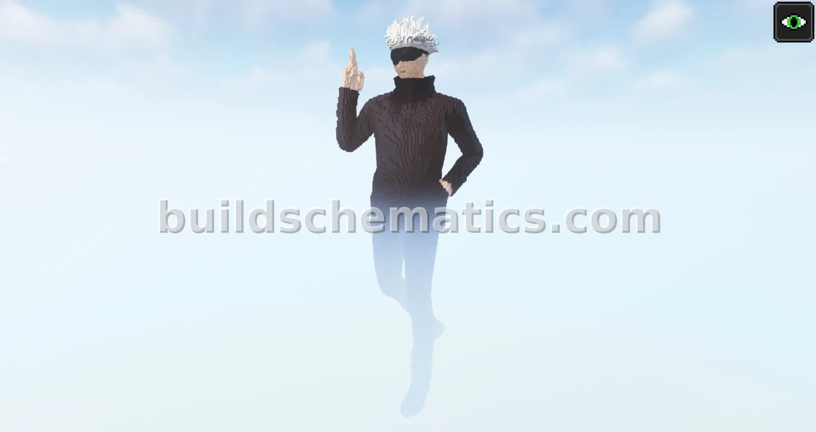Gojo Statue Minecraft Build — view 3