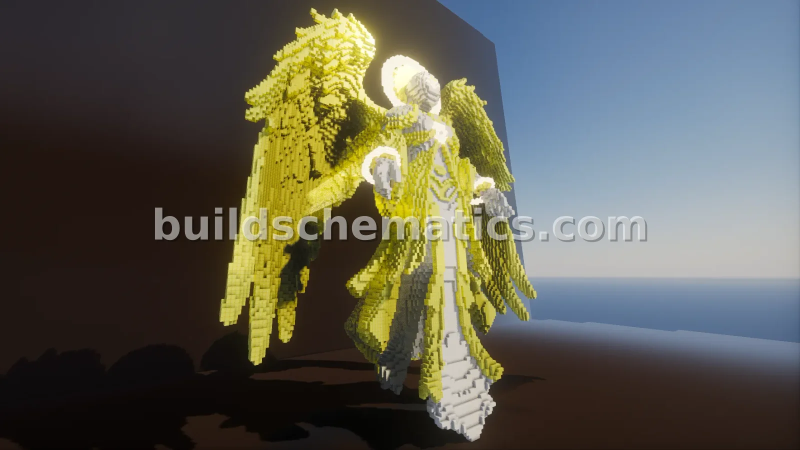 Golden-Winged Faceless Holy Angel Statue