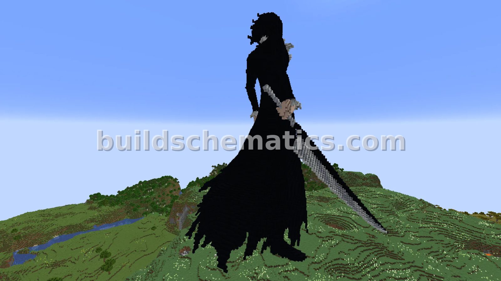 Zangetsu Bleach Statue – Large Scale Minecraft Build — view 5