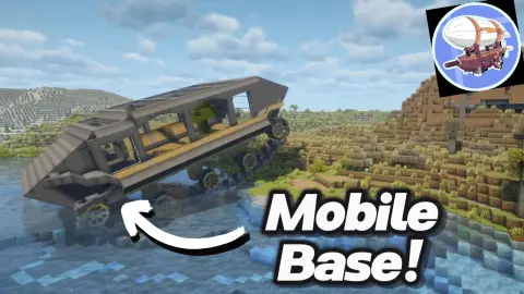 Tank Mobile Base with Copycat Slope, Industrial Plating Block, Copycat Flat Pane, Stripped Spruce Log, Copycat Slope Layer, Spruce Planks, Brass Bars Overlay, and Encased Chain Drive, visible proportions, and a 45 x 16 x 30 schematic footprint.