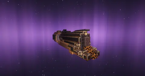 The Astral Express with Copycat Byte, Copycat Layer, Copycat Slice, Copycat Byte Panel, Black Brass Wrapped Locometal, Track Tieless, Copycat Stacked Half Layer, and Copycat Half Layer, visible proportions, and a 5 x 5 x 21 schematic footprint.
